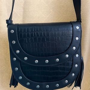Brand new Bolongaro Trevor crossbody bag stud detail snake print in black